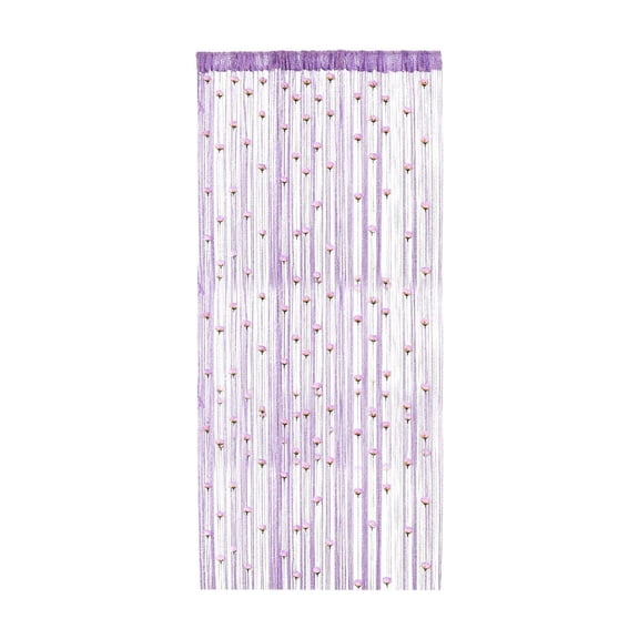 Beaded String Door Curtain,Light Filtering Tassel Divider Curtain for Bedroom Doorway Closet Entrance Living Room,Purple