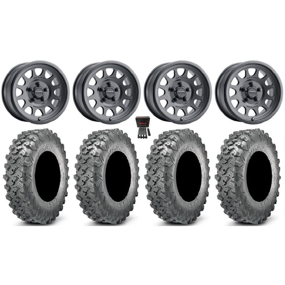 Method 414 15" Wheels Black  38mm 35" Lynx SXS Tires Polaris RZR Turbo R & Pro R Ranger 1500 Xpedition