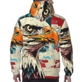 thumbnail image 7 of Fotbe Men's Hoodie with Retro American Eagle Pattern - Kangaroo Pocket Pullover Hooded Sweatshirt, Perfect for Daily Wear, Travel, and Home-4X-Large, 7 of 7