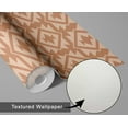 thumbnail image 6 of S4sassy Self-Stick Decorative Boho Wallpaper, Diamond Tribal Print Wall Paper, Textured Vinyl Waterproof Contact Paper, Brown, 25"x120" Removable Renter Friendly Wall Covering For Bedroom, 6 of 9