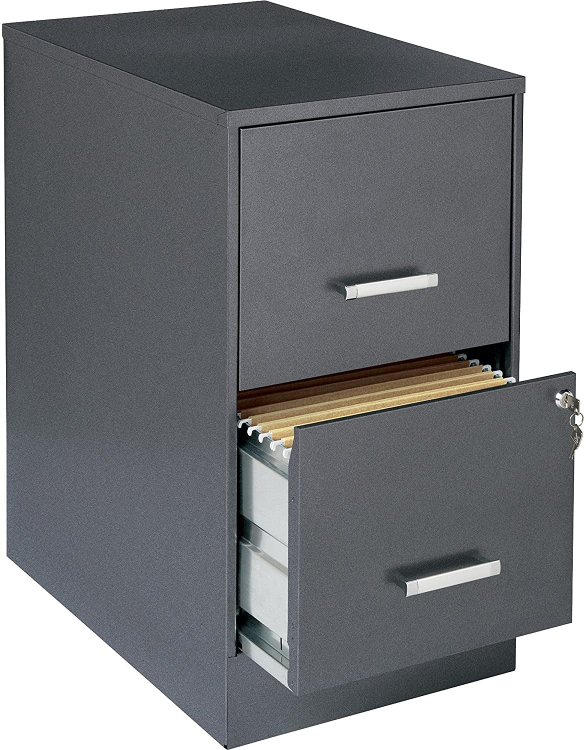 Putty Gray Letter Lorell 2 Drawers Vertical Steel Lockable Filing Cabinet 