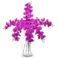 thumbnail image 4 of 3 piezas de tallos de orquídea artificial a granel, orquídeas de gran flor real de 37 pulgadas de alto, 9 flores falsas de Phalaenopsis para decoración de hogar y boda (3 piezas, púrpura), 4 of 7