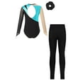 thumbnail image 2 of renvena Toddler Ballet Leotards Full Body Dance Unitards Girls Biketards with Leggings Hair Band B Turquoise 10, 2 of 5