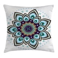 thumbnail image 1 of Mandala Throw Pillow Cushion Cover, Boho Lotus Flower Stylized Microcosm Motif Unique Retro Spiritual Theme, Decorative Square Accent Pillow Case, 24 X 24 Inches, Purple Teal Brown, by Ambesonne, 1 of 1