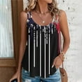 thumbnail image 4 of Lindreshi Tank Tops for Women 2024 Loose Fit 2024 Women's Spring and Summer New Tank Eyelet Embroidery Scoop Neck Fashion Independence Day Print Casual Fashion Top Blouse, 4 of 7