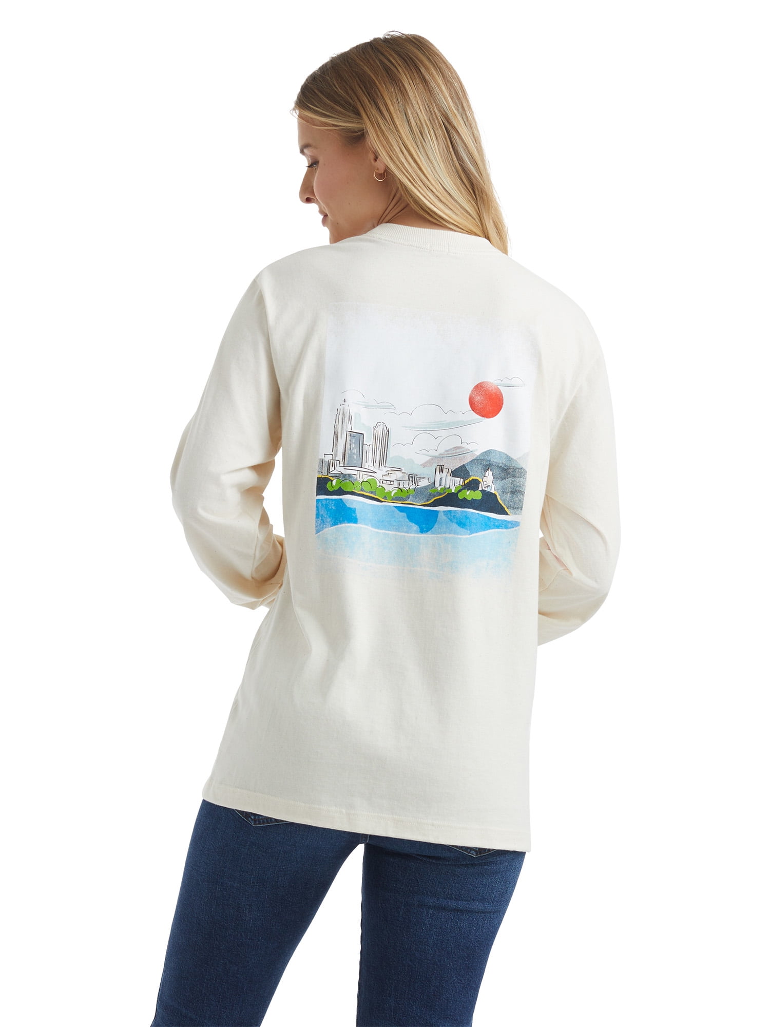 Hanes All Gender Explorer Collection City Long Sleeve Graphic T-Shirt, Men's Sizes XS-2XL