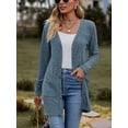 thumbnail image 4 of Cárdigan elegante de mujer de canalé con manga larga, botones y bolsillos, 4 of 8