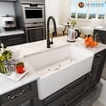 thumbnail image 2 of Mondawe Farmhouse Sink 33 inch Fireclay Apron Front Single Bowl, Kitchen Sink Drop In /Farm Sink Undermount with Custom Bottom Grid & Strainer Drain, 2 of 9