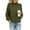 Army Green_A, variant on SYMOID Womens Coffee Henley Shirt - Soft Stretch Ribbed Knit, 3/4 Sleeve Relaxed Fit, Inclusive Sizes S-XXL for Casual Daily & Office Wear,Size S