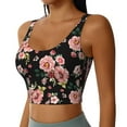 thumbnail image 2 of Fotbe Rose Flowers Pattern Womens' Sports Bra Longline Wirefree Padded with Medium Support Sports Moisture-Wicking Workou Vest,Tank Top-XX-Large, 2 of 9