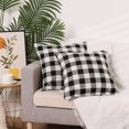 thumbnail image 6 of Uxcell Set of 2 Linen Decorative Throw Pillow Covers for Sofa Home Bedroom Black Grid 18" x 18", 6 of 6