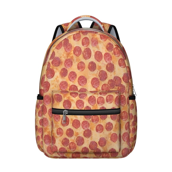 Pizza Graphic Bookbag - Trendy & Functional Backpack for High School & University, Large Storage, Padded Laptop Slot, Unique Pizza Print, Great for Fans