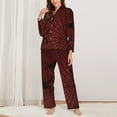 thumbnail image 2 of Bingfone Spiders On A Web Print Womens Pajama Sets,Long Sleeve Loungewear Pajamas Set-Medium, 2 of 7