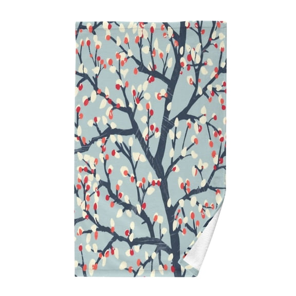 Pure Cotton Face Towel 16x28 Inches Hand Towel Bath Towel Hand Bath Towels Soft Good Water Absorption for Washing Face Wiping Face Winter Branch