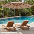 thumbnail image 4 of Gymax 9 FT Patio Umbrella w/Adjustable Height Rope Pulley Lift Vented Top for Beach Brown, 4 of 10
