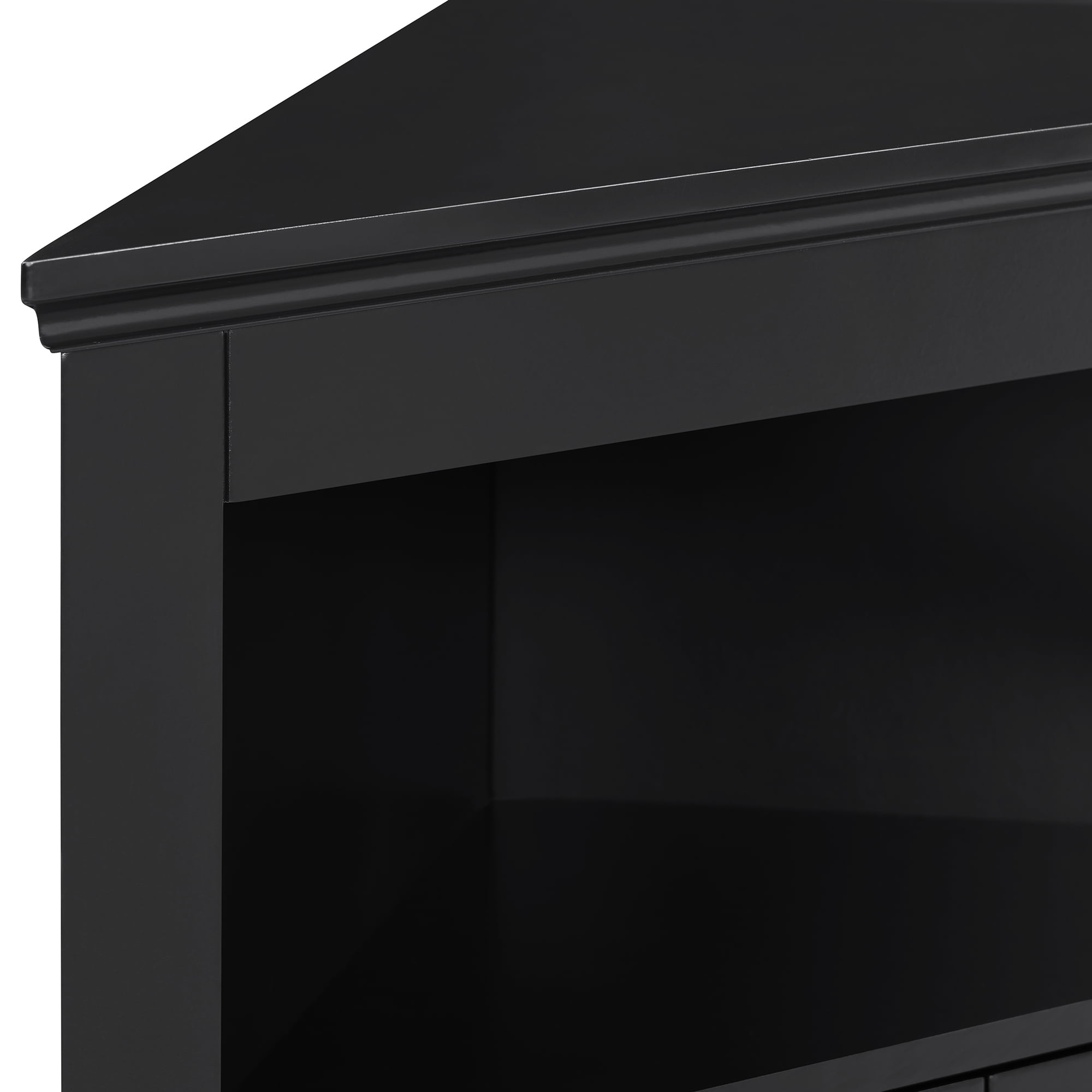 Small Corner Cabinet, Wood Corner Storage Organizer with 2 Doors, Adjustable Shelves, Open Storage, Pantry Cabinet for Living Room, Kitchen, Bathroom