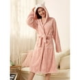 thumbnail image 4 of Women'S Double Pocket 3d Ear Hooded Flannel Bathrobe Soft And Warm Double Faced Velvet Pocket Shawl Wraps for Women, 4 of 4