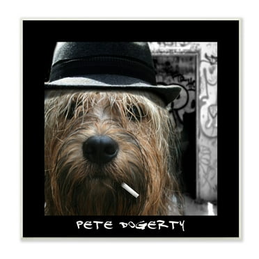 Stupell Industries Pete Dogerty Humorous Musician Hat Cigarette Dog Photograph Unframed Art Print Wall Art, Design by Noah Bay