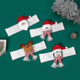 thumbnail image 2 of Juego de 4 corbatas navideñas con botones para cortinas Wabjtam, corbatas de Papá Noel, muñeco de nieve, alce, pingüino, 2 of 4