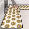 thumbnail image 2 of Kitchen Rugs Sets Of 2,White Sunflower Pattern Anti Fatigue Kitchen Mat Rugs Non Slip Washable,Decorative Kitchen Floor Mats for Kitchen,Sink,Laundry,17"x47"+17"x47", 2 of 5