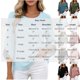 thumbnail image 3 of Neewe Women's 3/4 Length Sleeve Tops Round Neck T Shirts Loose Fit Blouses Casual Tees 2026 Fashion Clothes, 3 of 7