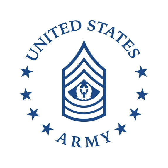 E-9 Sergeant Major of the Army US Army Rank Sticker Decal Die Cut - Self Adhesive Vinyl - Weatherproof - Made in USA - Many Color and Sizes - sma or-9 e9