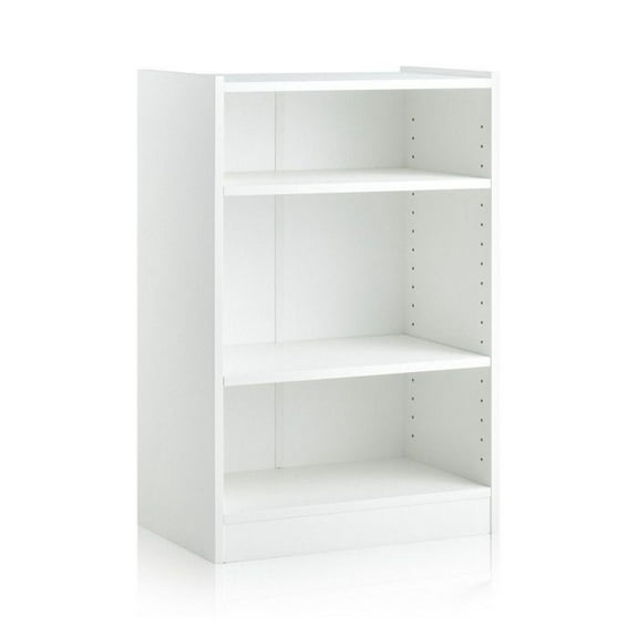 3-Tier Bookcase, Adjustable Shelves Display Rack, Modern Cabinet for Living Room Bedroom - Black/White, 19.5"x12"x29.5"