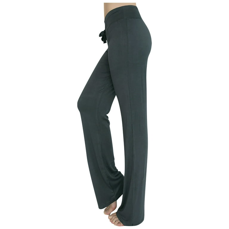 CHGBMOK Women's Yoga Pants Modal Slim High Waist Wide Leg Pants Workout Out  Leggings Casual Trousers Large Size Gym Pants 
