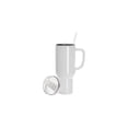 thumbnail image 3 of Craft Express 40 oz White Stainless Steel Travel Tumbler with Lid, Straw & Handle: 12 Pack, 3 of 9