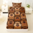 thumbnail image 3 of Erosebridal Cute Animal Capybara Twin Sheet Sets For Capybara Lover,Cartoon Capybaras Bedding For Girls Kids 3-Piece, 3 of 6