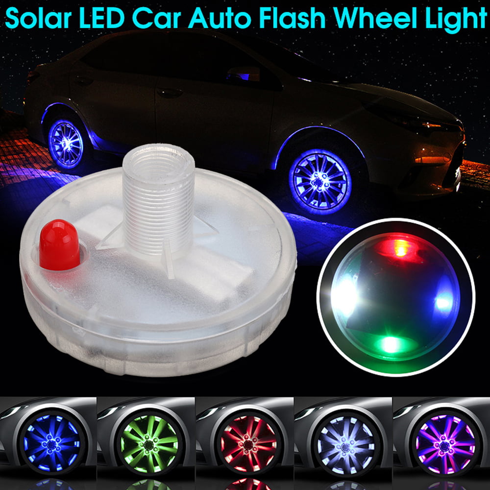 Wheel Lights Multi-color Solar Energy Auto Flash Discoloration Lamp Car  Decoration Wheel Tire Light