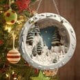 thumbnail image 4 of Beautynvta Round Acrylic Christmas Ornament, 7.9'' Winter Forest Snow House Hanging Ornament, Christmas Tree Hanging Ornaments, for Xmas Trees Door Farmhouse Decor, 4 of 5