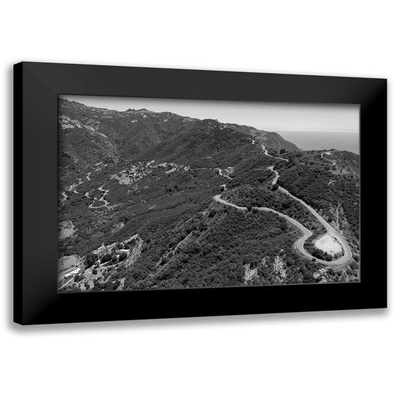 Highsmith, Carol 14x11 Black Modern Framed Museum Art Print Titled - Mulholland Drive Los Angeles California