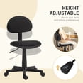 thumbnail image 4 of HOMCOM Chaise de Bureau Sans Accoudoirs avec Hauteur Réglable, Roues Pivotantes, Noir, 4 of 10