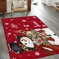 thumbnail image 2 of Area Rugs for Living Room 4x6 Ft, Red Snowman Christmas Non Slip Area Rugs for Kitchen Bedroom Entryway, Xmas Snowflake Gifts Winter Washable Carpet Runner Rug Floor Mats for Bedroom Home Decor, 2 of 9