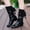 Black, variant on Women Knee High Boots Lace Up Slouchy Round Toe Wide Calf Boot Chunky Low Heel Side Zipper Patchwork Non Slip Shoes Vintage Comfort Fall Winter Booties White 36
