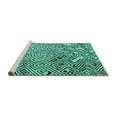 thumbnail image 2 of Ahgly Company Machine Washable Indoor Rectangle Solid Turquoise Blue Modern Area Rugs, 7' x 10', 2 of 4