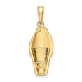 thumbnail image 3 of Real 14kt Yellow Gold Enameled Vanilla Ice Cream Cone Pendant; for Adults and Teens; for Women and Men, 3 of 4