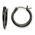 thumbnail image 2 of Stainless Steel Black IP plated 19mm Hoop Earrings, 2 of 7