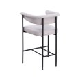 thumbnail image 5 of Meridian Furniture Malin Grey Linen Textured Fabric Counter Stool (Set of 2), 5 of 8