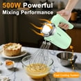 thumbnail image 3 of VAVSEA Electric Hand Mixer with 32 Attachments, Includes 2 Whisk, 2 Dough Hooks, 2 Beater, Cake Decorating, 500W Handheld Mixer for kitchen, Baking, Blending, Green, 3 of 9