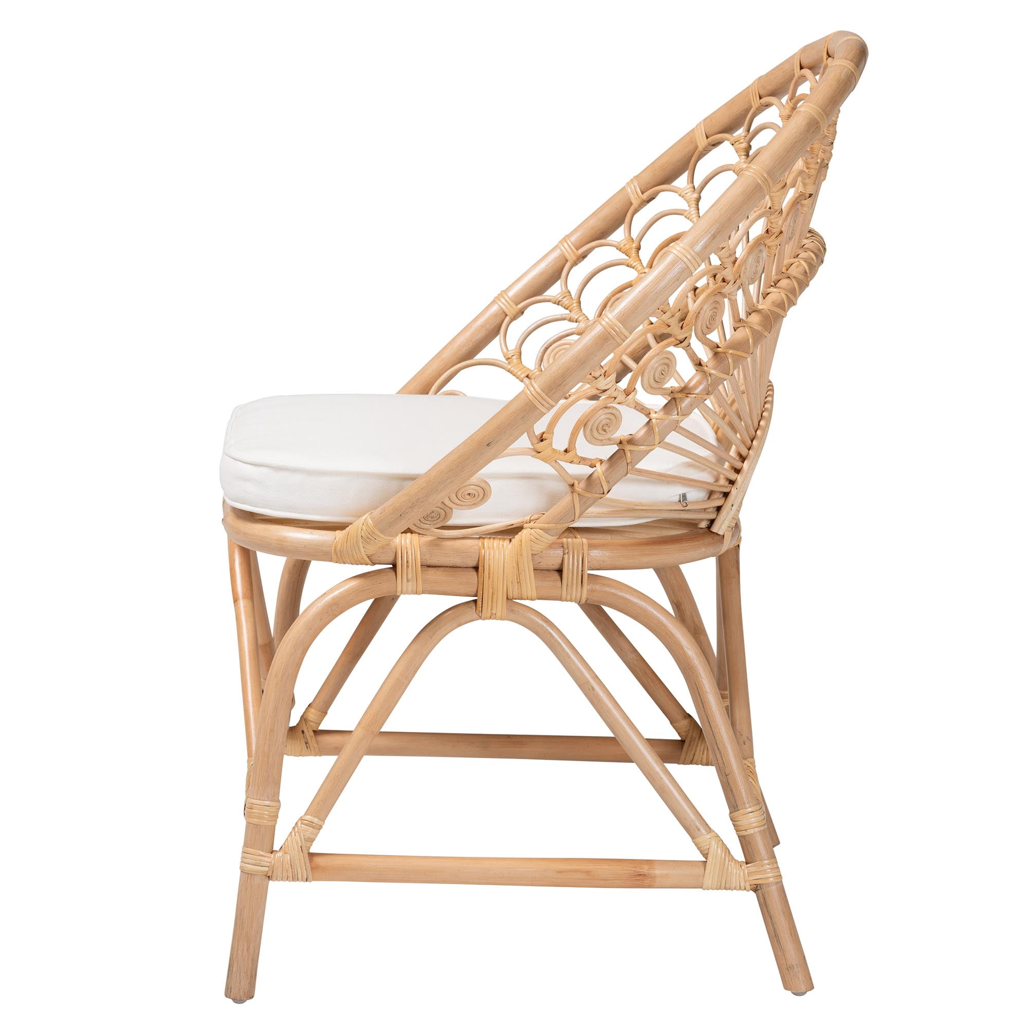 bali & pari Abriella Rattan BOHO Peacock Chair, Natural Brown