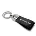 thumbnail image 3 of iPick Image for Jeep Wagoneer Black Real Leather Loop Strap Chrome Metal Key Chain, Official Licensed, 3 of 5