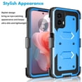 thumbnail image 3 of For Motorola Moto G Power 5G 2024 Case, Takfox Heavy Duty Rugged Defender Full Body Protection Phone Case Cover with Swivel Belt Clip Holster & Built in Screen Protector - Blue, 3 of 9