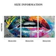 thumbnail image 3 of Ullo0ord Color Lips Canvas Wall Art Banksy Street Graffiti Pictures Wall Decor Colorful Mouth Artwork Painting Abstract Poster Print for Home Living room Bedroom Bathroom Office  12x16x3pcs, 3 of 6