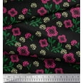 thumbnail image 2 of Soimoi Velvet Fabric Leaves & Floral Artistic Printed Craft Fabric by The Yard 58 Inch Wide, 2 of 3