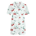 thumbnail image 7 of Tnhcen Lounge Short Sleeve Pajamas Set Women's Button Down Short Sleeve Top Comfy Pjs Homewear​ S-2XL, 7 of 7