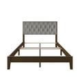 thumbnail image 6 of Home Design Kankakee Brown/Dark Gray Twin Solid Wood Panel Bed with Upholstered Foam-Padded Headboard, Adult, Bedroom, 6 of 12