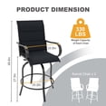 thumbnail image 2 of TROPOW Outdoor Swivel Bar Stools, All-Weather High Back Armrest Patio Chairs for Deck Lawn Garden Backyard, 2 of 7