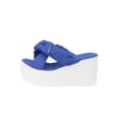 thumbnail image 2 of CQONEPT Chunky Sandals for Women Chunky Heel Wedge Sandals Casual Vacation Cross Strap Open Toe Slip On Sandal Blue 43, 2 of 7